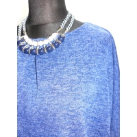 Melanżowy luźny sweter OVERSIZE kobaltowy XXL